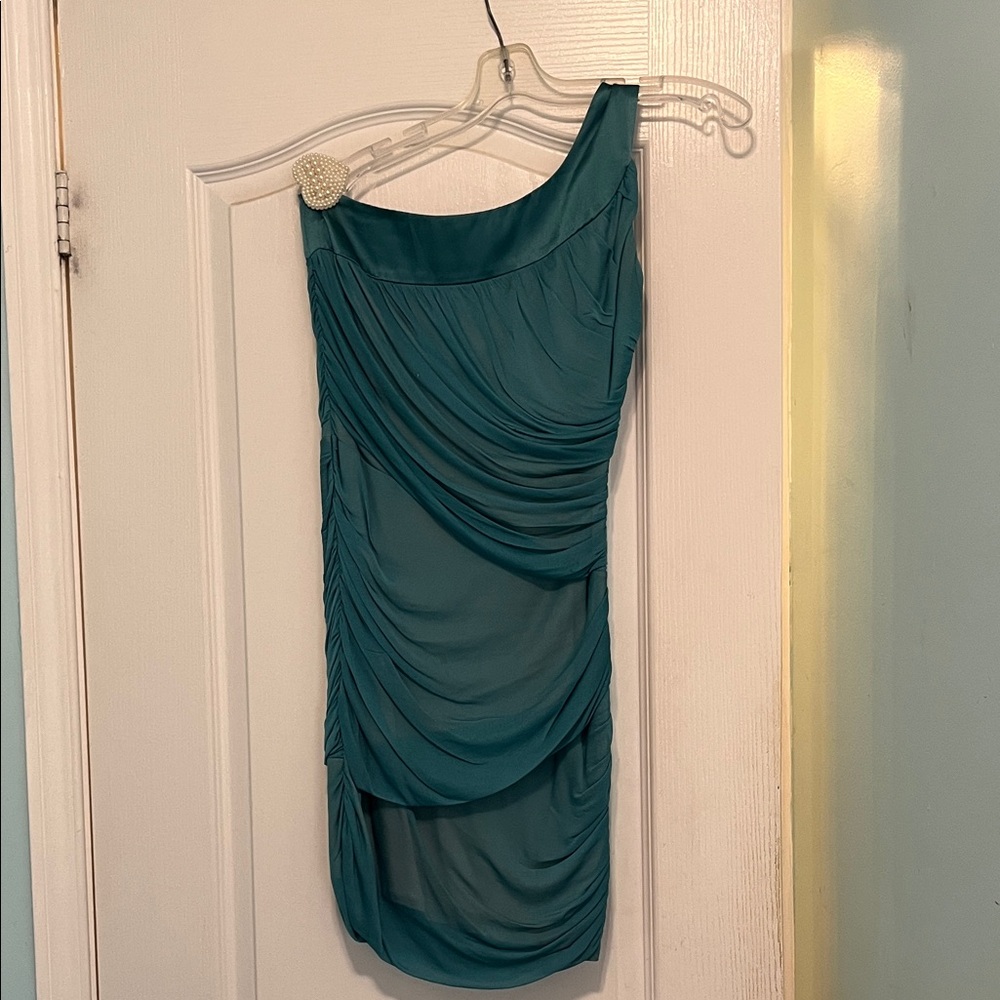 Guess by Marciano Teal One-Shoulder Dress